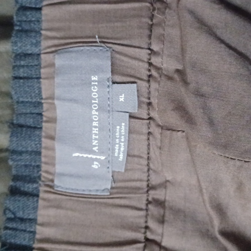 ANTHROPOLOGIE Vegan Leather Pleated Elastic Waist Skirt. Size XL - Picture 9 of 12